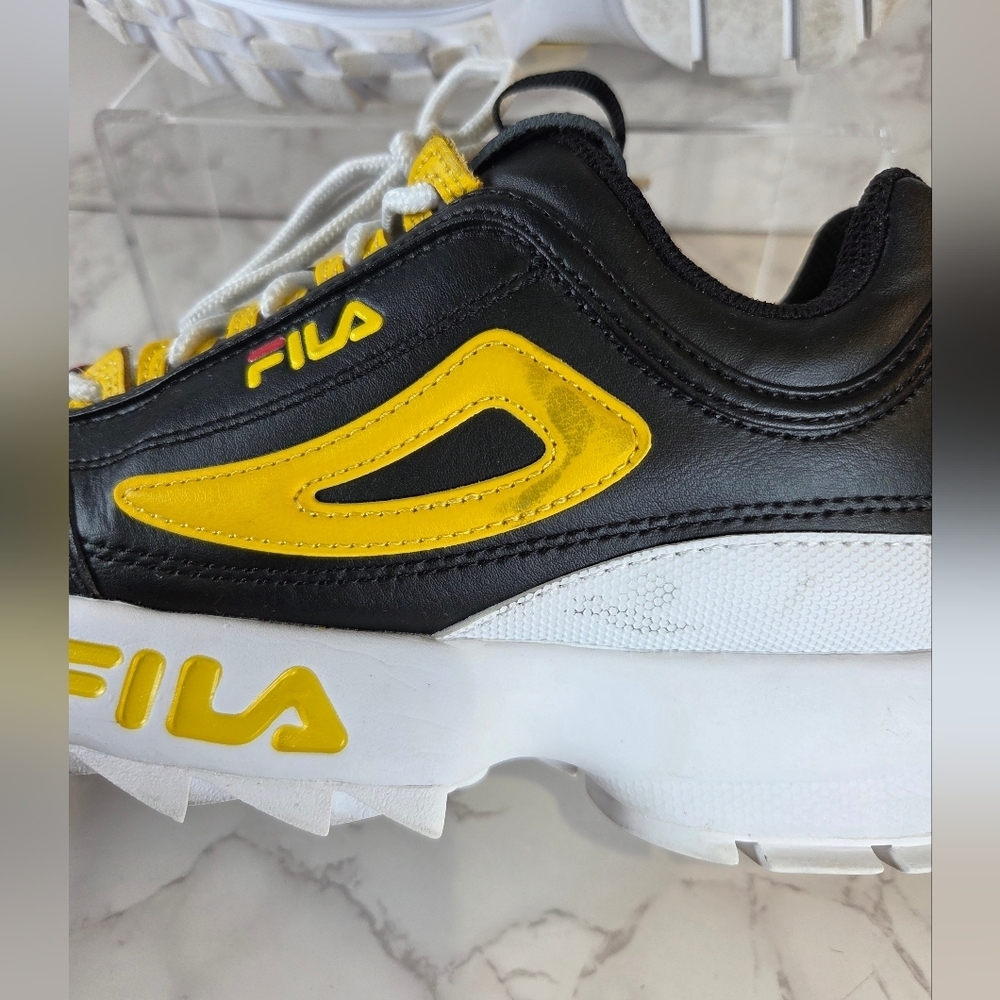 Fila Kids Black and Yellow Athletic Sneakers - Picture 5 of 8